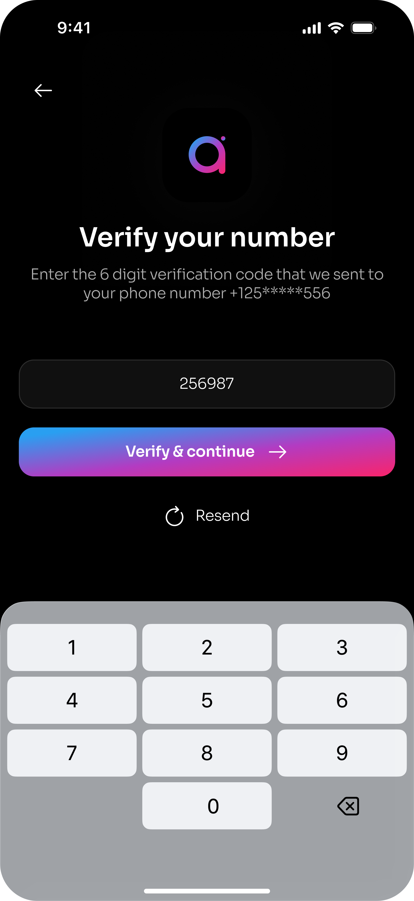 Allneeda SMS Opt-In Consent Screenshot - Phone Number Verification Screen